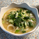 Final dish: Misoshiru with udon noodles and spring onion